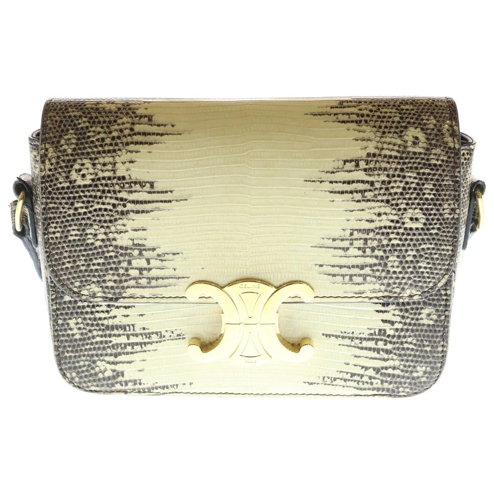 Celine Bag Shoulder Triomphe Teen White Gray - Picture 2 of 6